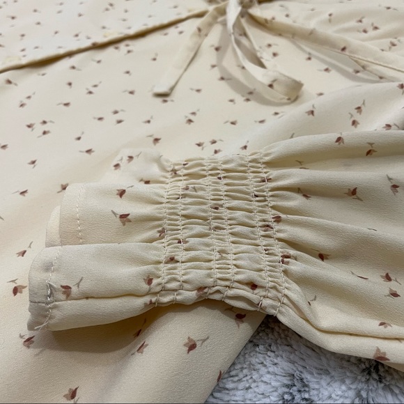 🌟HP🌟OvrSzd XS Oak+Fort Crème Floral Print Prairie Style Long Sleeve Maxi Dress - Picture 3 of 13
